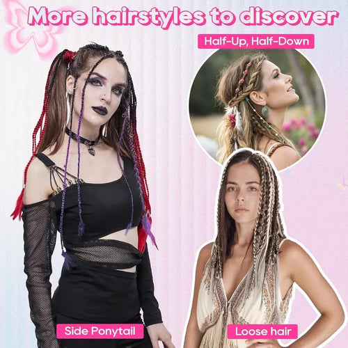 ✨ Festival Boho Braided Hair Extensions | 3 Ways to Style Your Dreadlock Hair