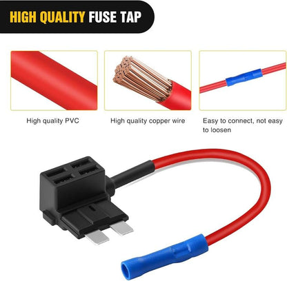 12PCS 4-Types Add-a-Circuit Fuse Tap Kit