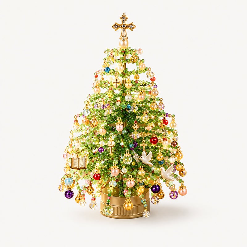 🎄Mini Tabletop DIY Beaded Christmas Tree Craft Kit | Handmade Holiday Home Decor