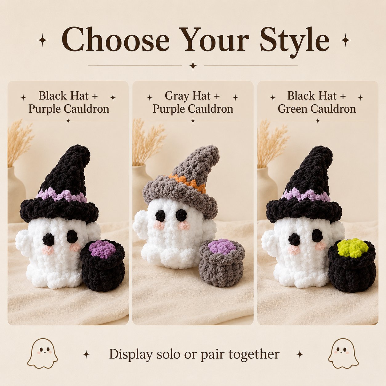 👻 Crochet Witch Ghost Decor — Cute, Cozy & Spooky! 🧙‍♀️✨