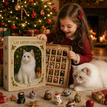 Advent Calendar 2026 Cat Advent Calendar Gift for Adults Friends Cat Owners and Lovers Christtmas Tree Ornament