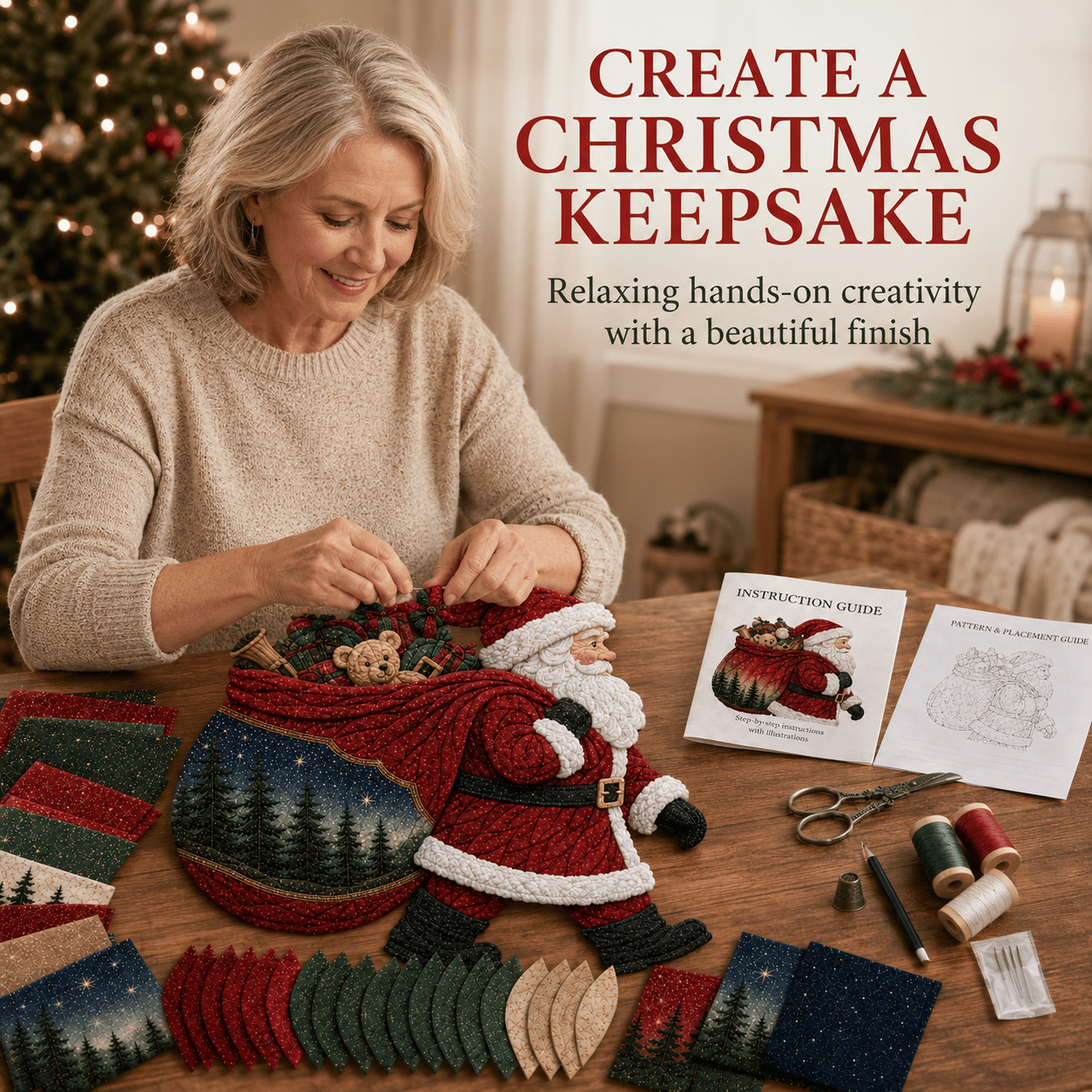 🧵 Christmas Fabric Art Door Hanging Craft Kit