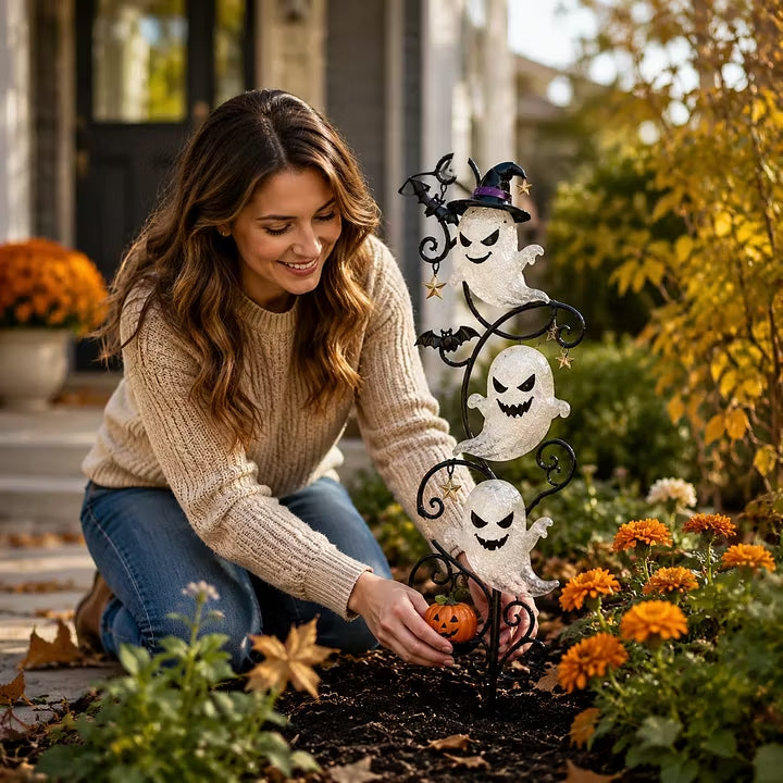👻 Solar Halloween Little Ghost Garden Stake Light