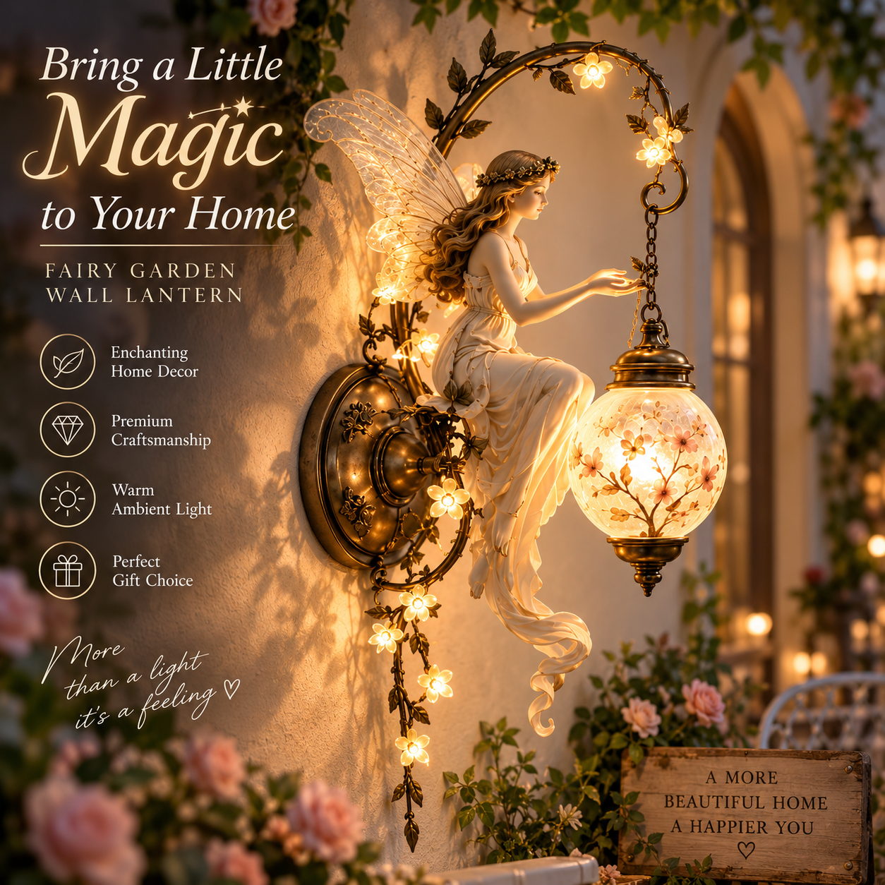 ⏰Limited Stock 50% OFF -🧚✨ Enchanted Fairy Blossom Lantern Wall Light 🌸🏮