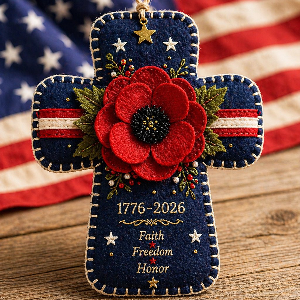 🎉DIY Patriotic flower Cross Ornament Kit
