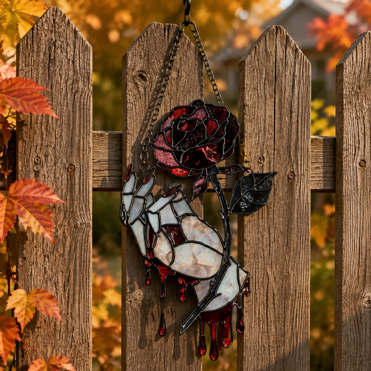 🔥🔥🔥Hand-painted bleeding rose hanging ornament
