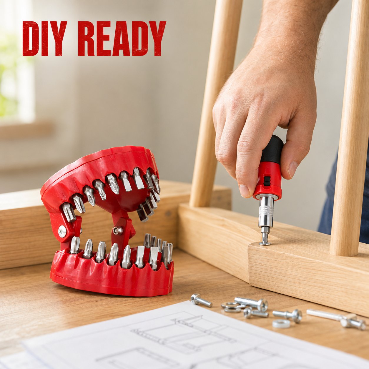 🛠️Tooth-Shaped Bit Holder – 28-Piece DIY Screwdriver Bit Set