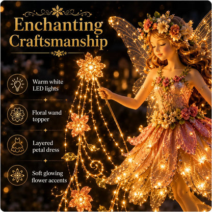 🔥✨ Enchanted Flower Fairy Solar Garden Light – Magical Glowing Outdoor Christmas Yard Decor 🧚🌸