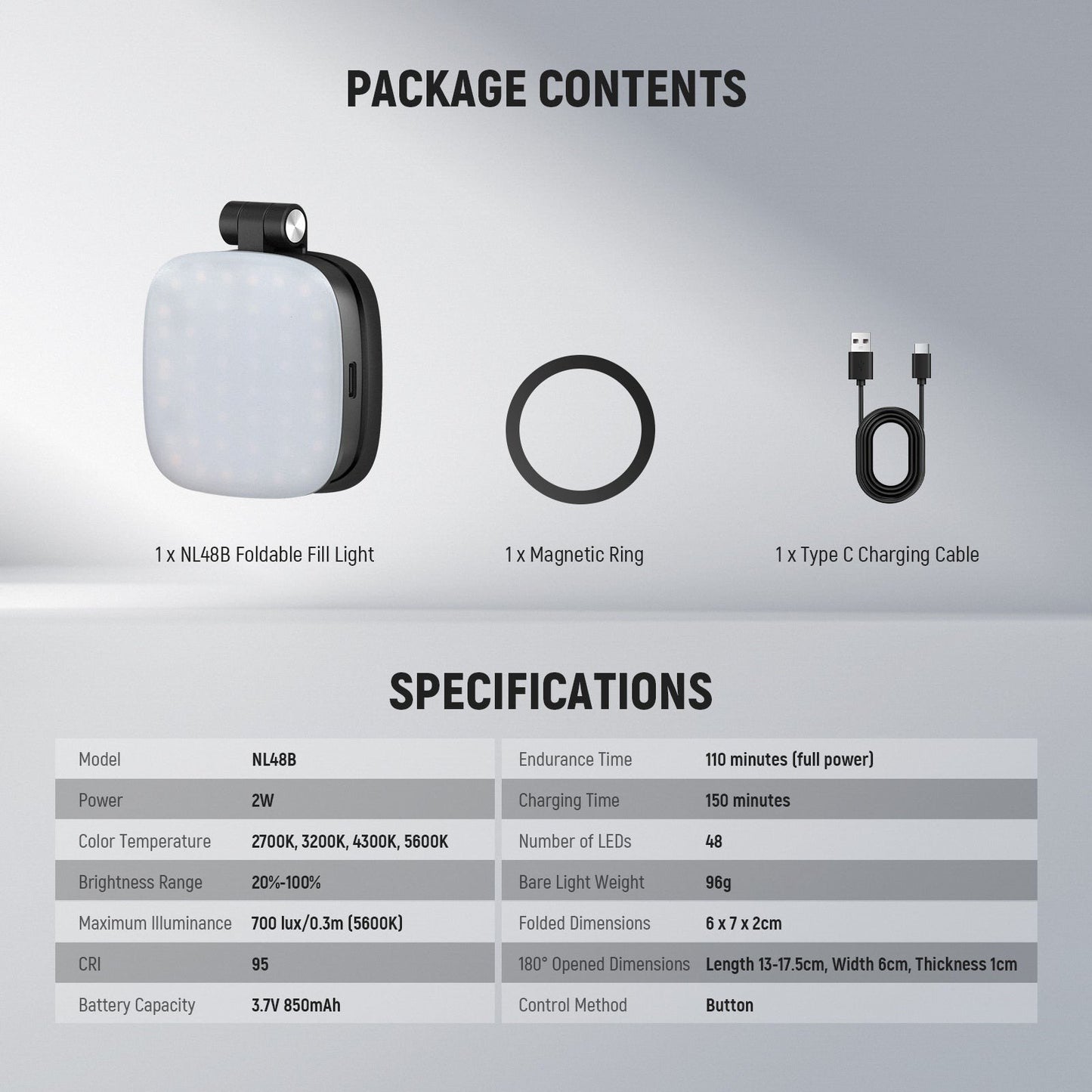 💖Magnetic Selfie Light for MagSafe iPhone – Foldable LED Ring Light with Mirror & Stand 📱💡