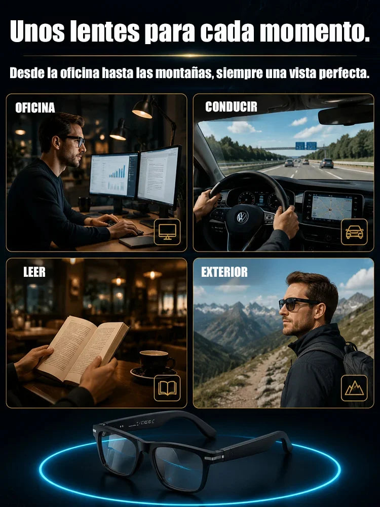 Gafas inteligentes SL con zoom, cambio de color y traducción AI en tiempo real