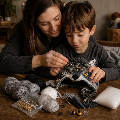 🔥HOT SALE 50% OFF – DIY Dragon Hood Hat Crochet Kit 🐉 | Handmade Fantasy Craft