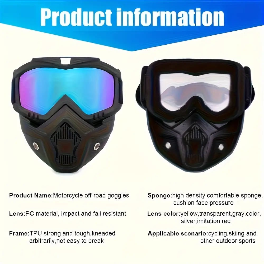 Detachable Full Face Goggle Mask