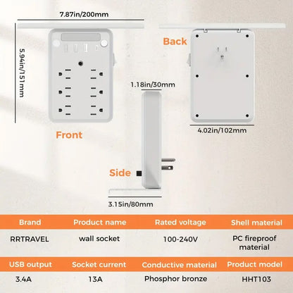 🔥LAST DAY 49% OFF💥🎁Wall Outlet Extender with Shelf Night（Buy 2 Free Shipping✈️）