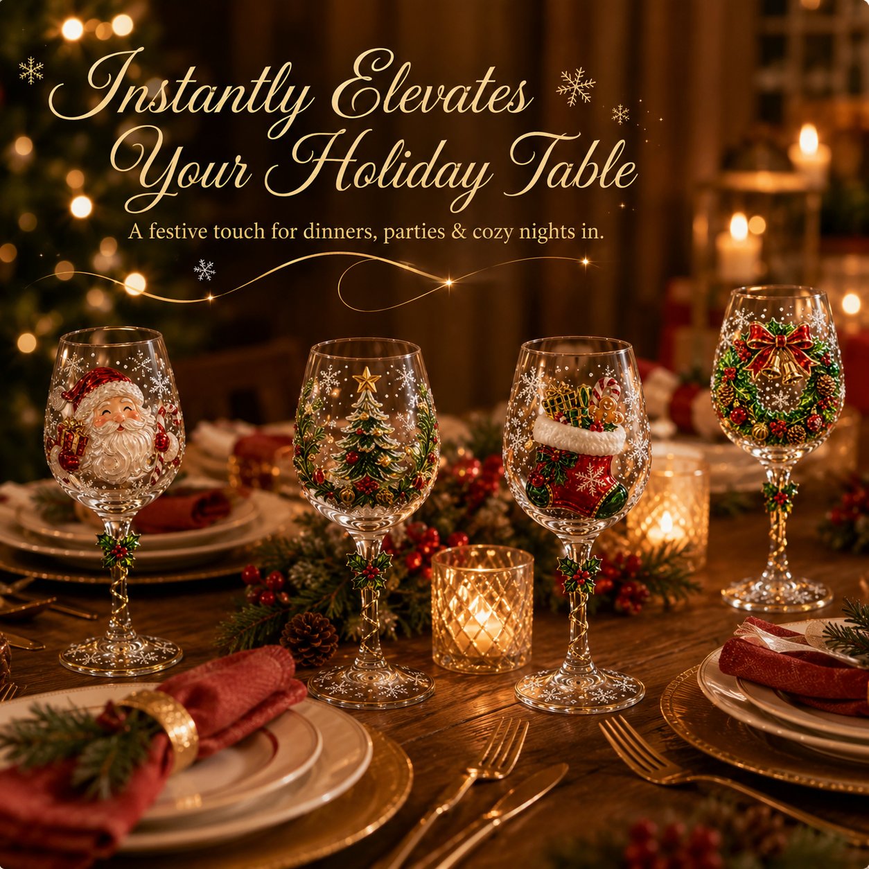 🎄🥂Christmas Wine Glass Collection Gift Box Set✨-Buy Two Get Free Shipping