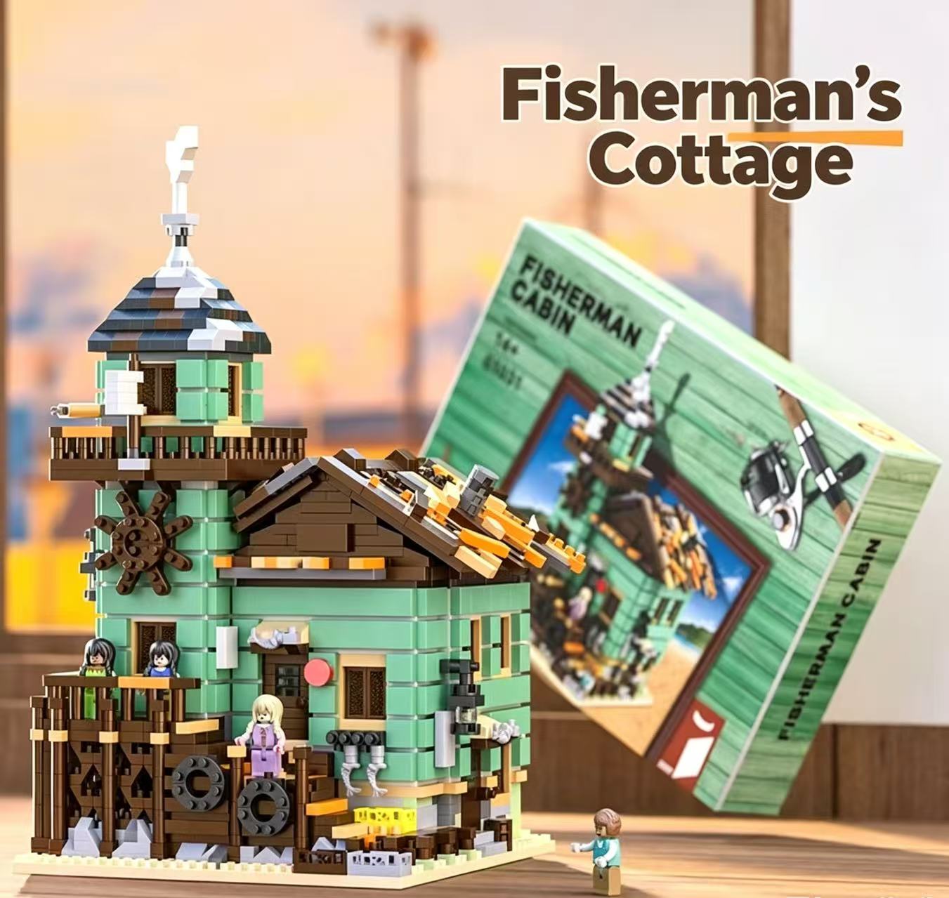 Villa Fisherman's Hut Block Building Street Scene House Model