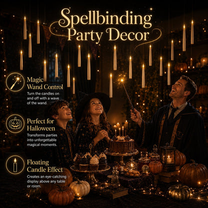 ✨ Floating LED Candles with Wand Remote | Flameless Hanging Candle Set🪄