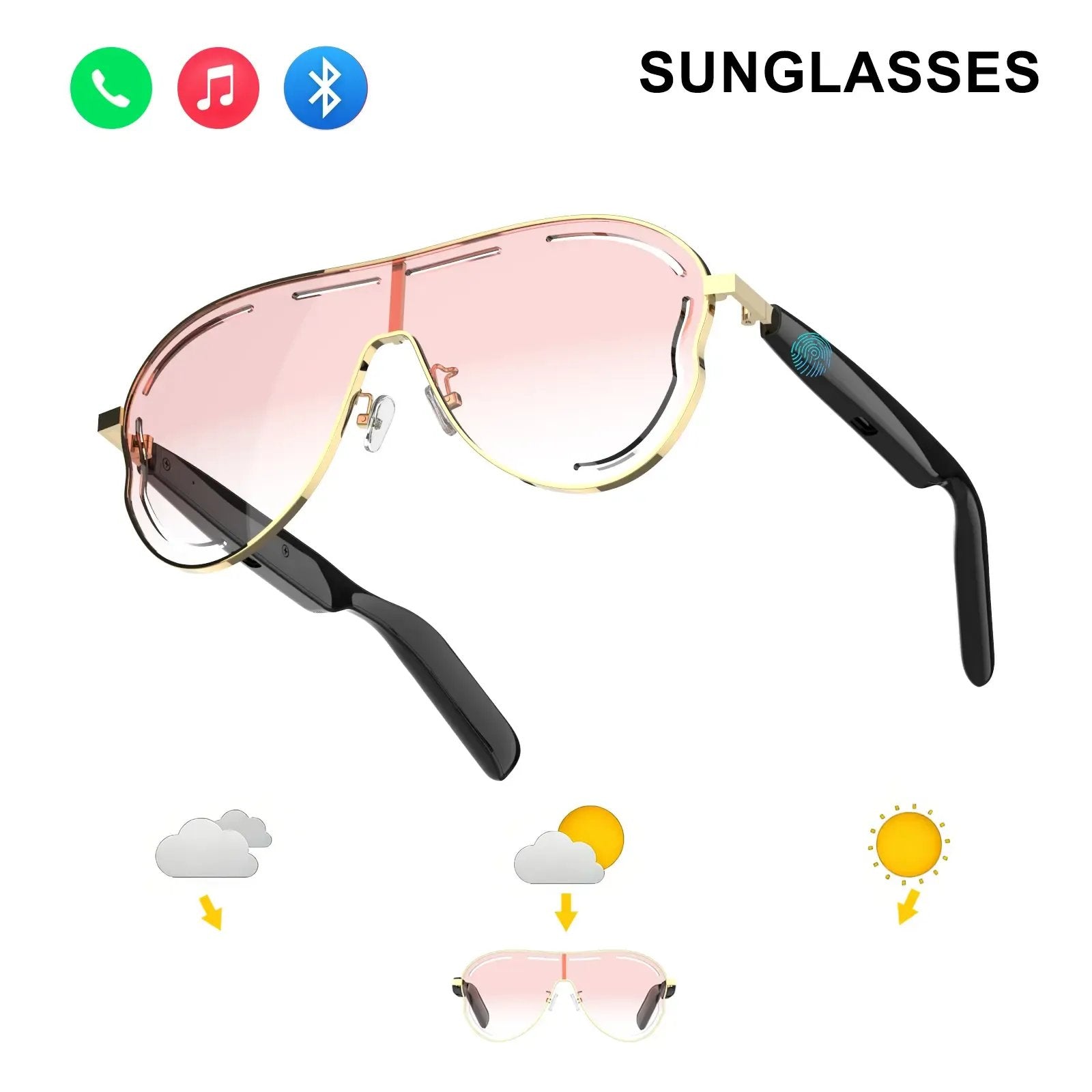 Smart sunglasses call music Bluetooth feature overview