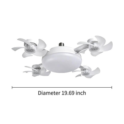E27 Ceiling Fan Light with Remote, Silent LED Fan & Light 2-in-1 for Bedroom