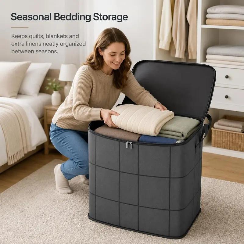 Large Foldable Storage Organizer Bag – Reinforced, Zippered & Spacious