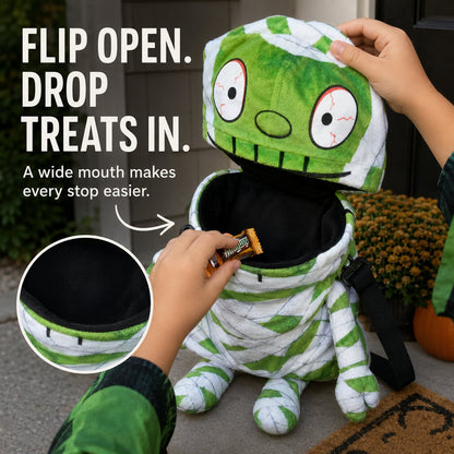 🧟🍬Hands-Free Musical Animated Mummy Children's Halloween Trick orTreat Bag with Wide-Open Mouth