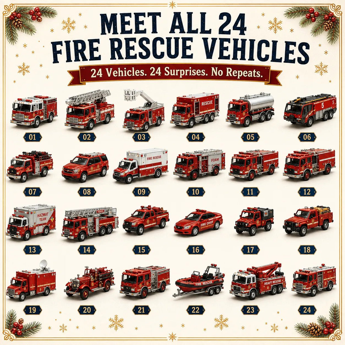 🚒Build the Fleet Collection 24-Day Vehicle Advent Calendar Series | ✨A New Adventure Every Morning