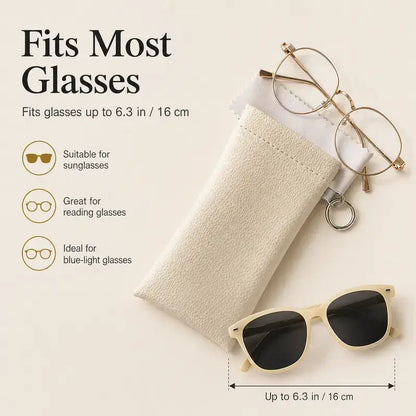 🏆75K+ SOLD!🕶️Soft PU Leather Sunglasses Pouch Elastic Opening Eyeglasses Bag