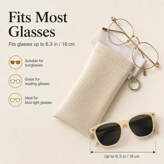 🏆75K+ SOLD!🕶️Soft PU Leather Sunglasses Pouch Elastic Opening Eyeglasses Bag