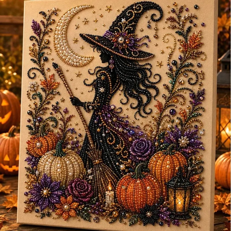 Cute Halloween Ghost Pearl Art DIY Kit (8 × 8 in)