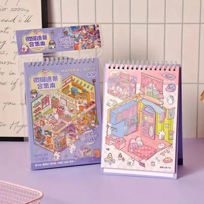 🏙️Create Your Unique Miniature World with Our 3D Scene Sticker Book ✨
