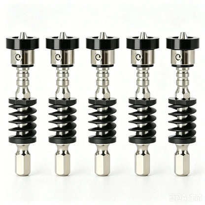 ⚡ 5-Pack Spring-Loaded Magnetic Screwdriver Bits | Quick-Release Positioning Drill Bits