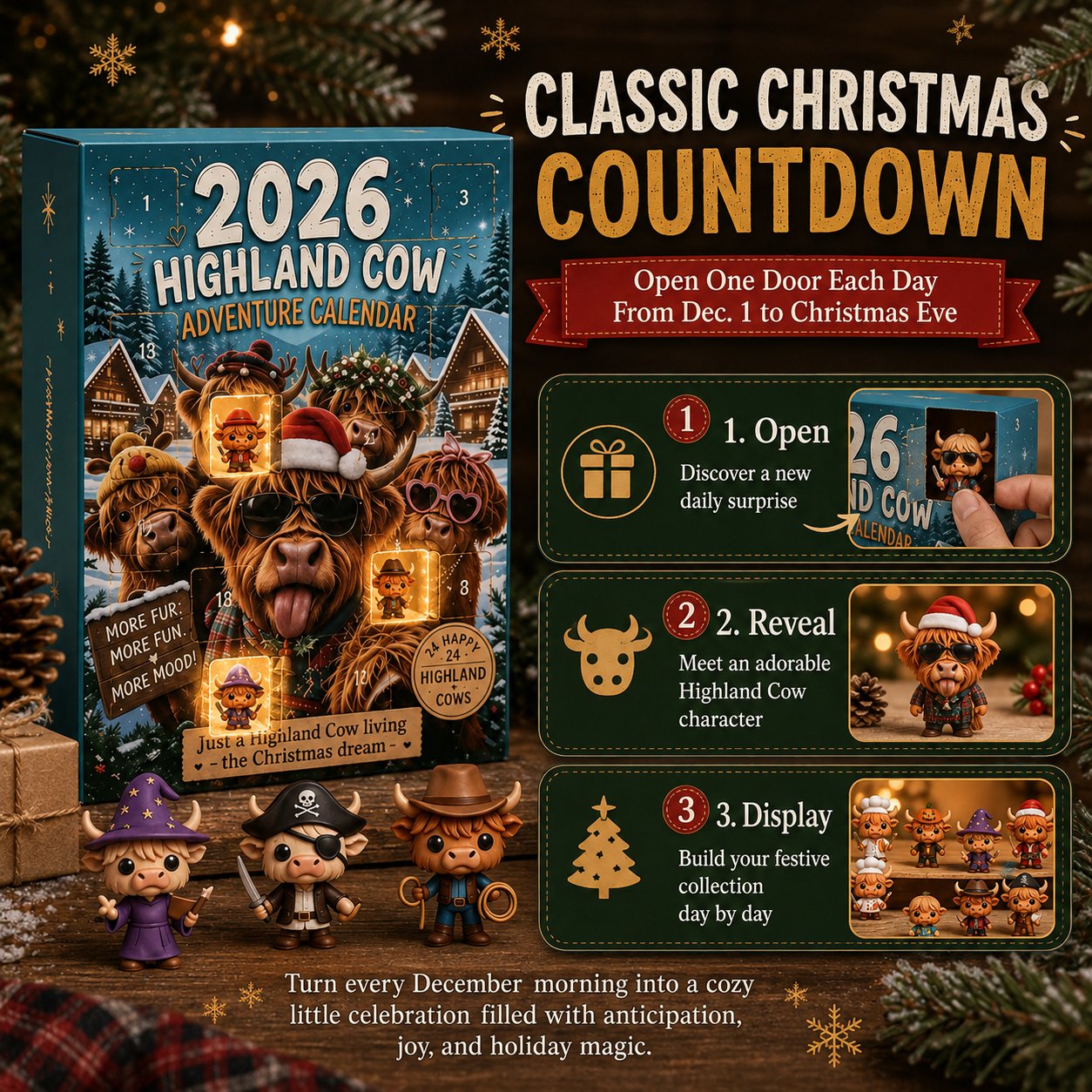 🐂🎁2026 Highland Cow Advent Calendar | Every Day Brings New Surprises(📦Buy 2 Free Shipping)