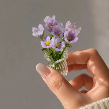 🌷 Mini Dollhouse Flower Vase | Tiny Artificial Floral Table Decor