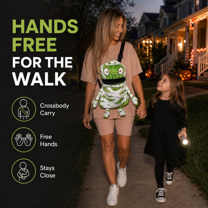 🧟🍬Hands-Free Musical Animated Mummy Children's Halloween Trick orTreat Bag with Wide-Open Mouth
