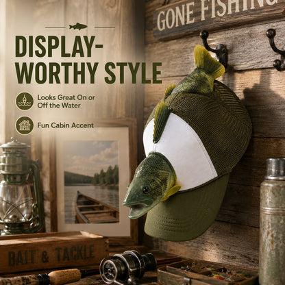 Funny 3D Bass Fish Trucker Hat – Unique Gift for Dads & Fishing Lovers
