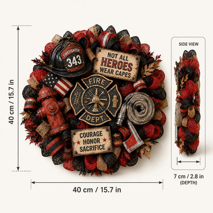 🔥 Honor the Brave — Handcrafted Firefighter Tribute Wreath 🚒❤️