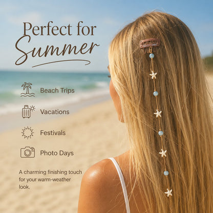 ✨ Mermaid Hair Chain Clip – Add Beachy Boho Charm to Any Hairstyle 🐚