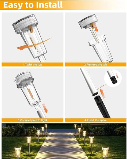 🏡 Solar Pathway Lights - Bright Warm LED for Garden, Yard & Walkway✨