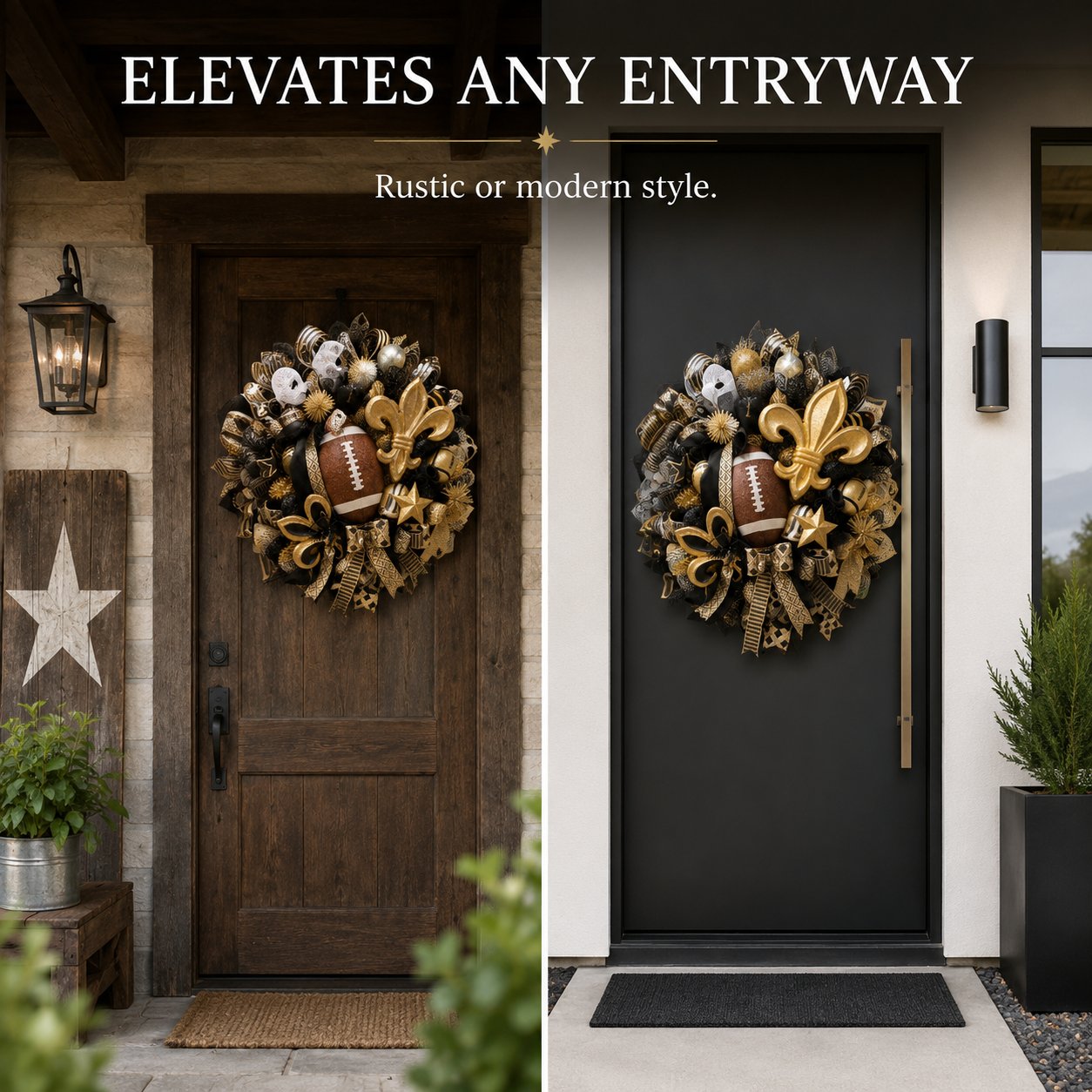 🏈Football Team Handcrafted Wreath for Game-Day Front Door Decor