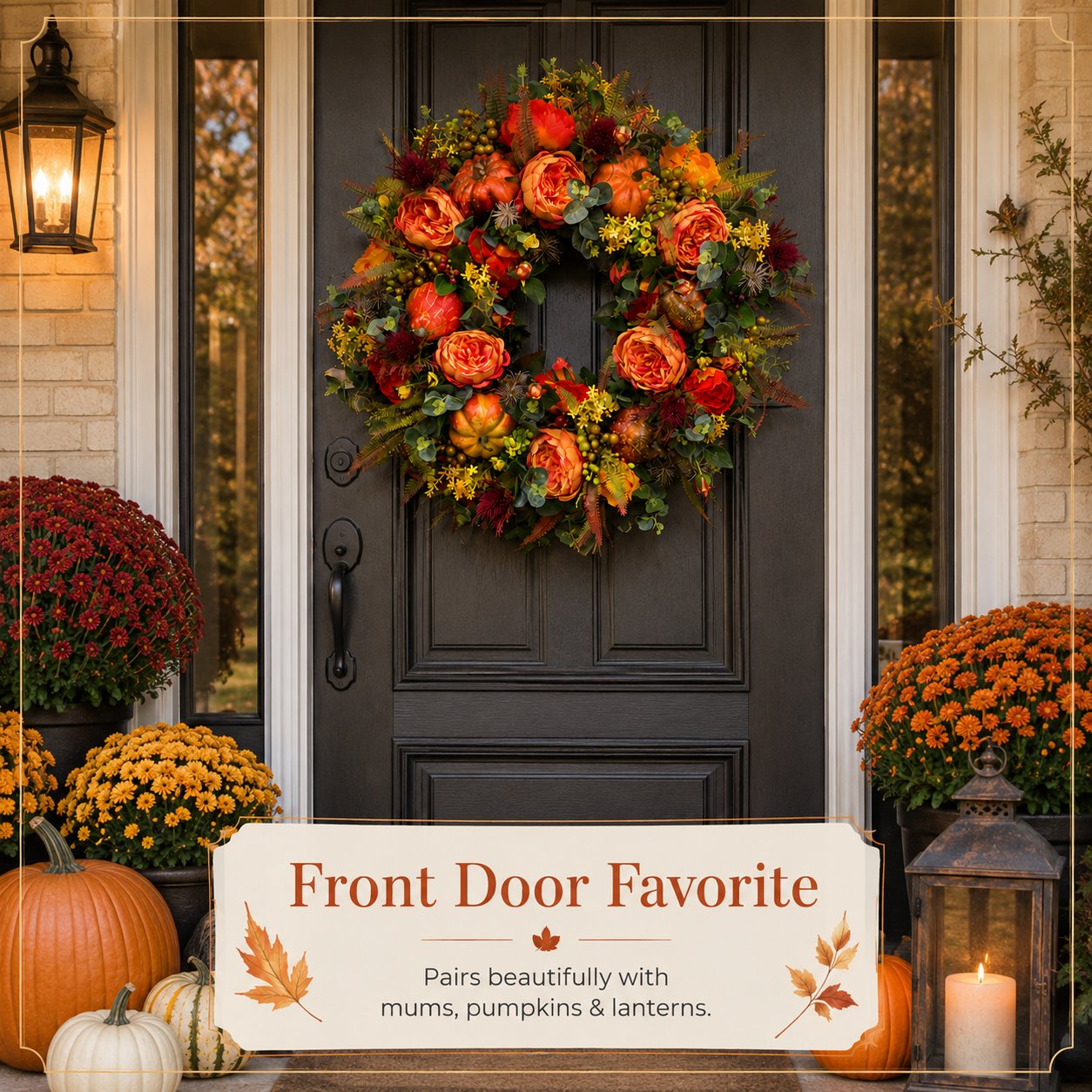 🔥Last Day 49% OFF💖 Handmade Fall Peony And Pumpkin Wreath - Year Round Wreath
