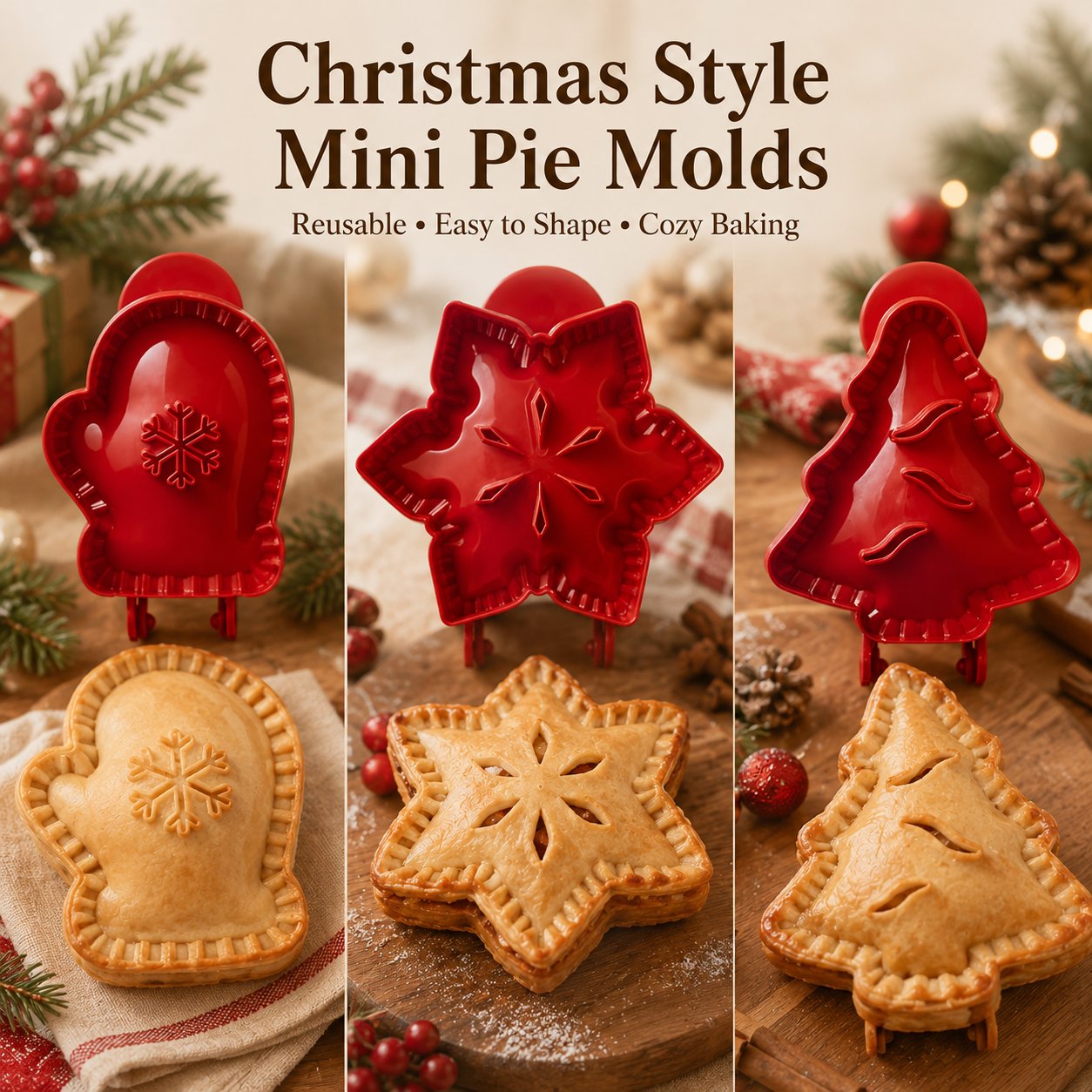 🥧 Beginner-Friendly Mini Hand Pie Press Mold – 6 Fun Shapes for Easy Homemade Pastries 🍎