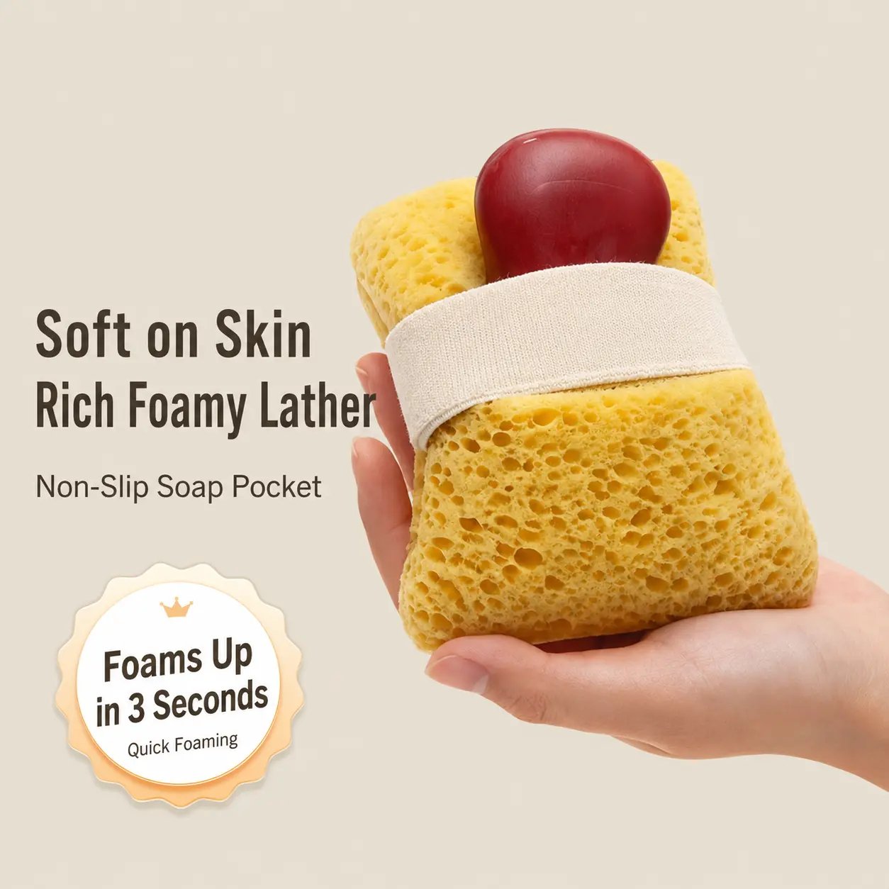Soft Bath Sponge with Soap Pocket