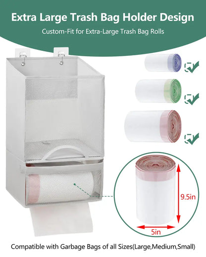 2-in-1 Durable Plastic Grocery Bag Holder, Organizing Kitchen Storage Organizer