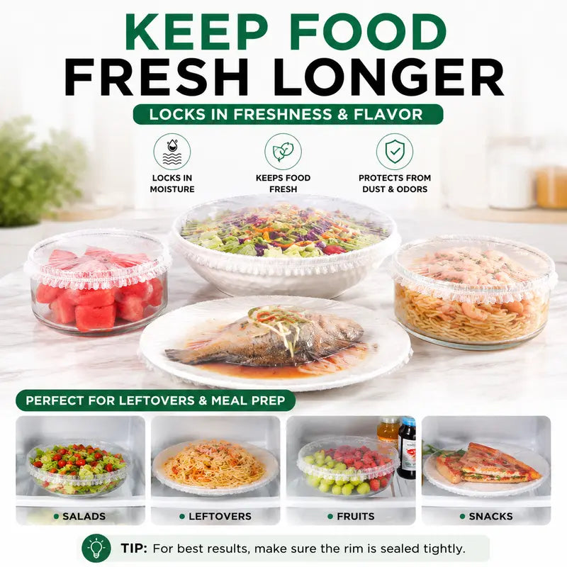 🔥Hot sale-100PCS Disposable Stretch Food Covers for Bowls & Plates🥡
