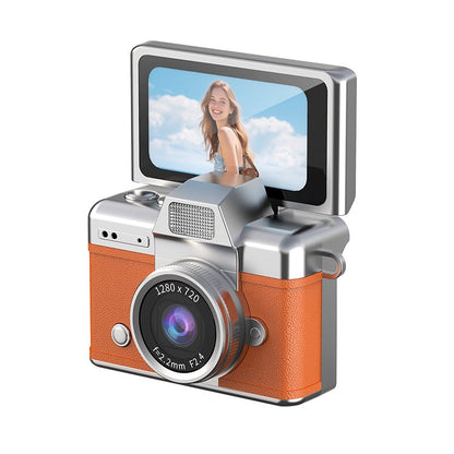 Retro Mini Digital Camera — 1080P Flip Screen, Keychain Size, Y2K Film Style