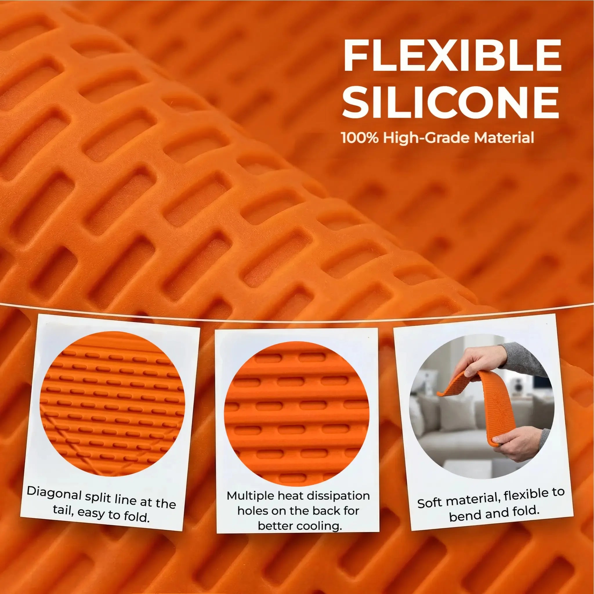 Close view of flexible silicone stand texture