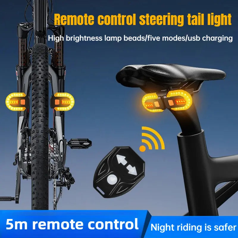 🚲Bike Turn Signals with Alarm | USB Charging, Wireless Remote, Split/Integrated Tail Light