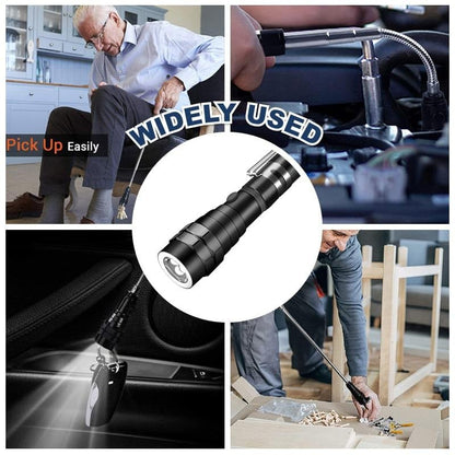 📢📢49% OFF !! ⏰🔦Multifunctional Magnetic Telescopic Flashlight – Extendable, 360° Gooseneck, Super Bright 🛠️