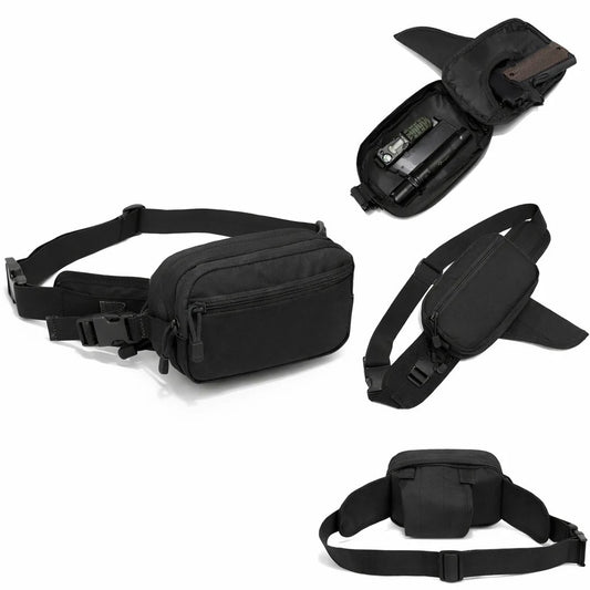 Multifunctional Concealed Carry Hip Bag with Rapid-Access Holster