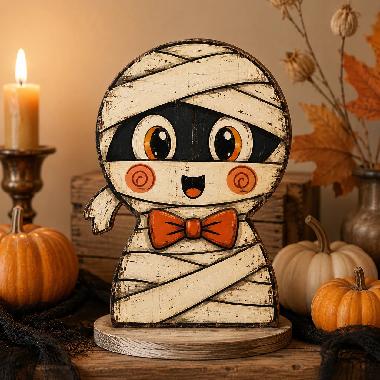 Vintage Halloween Wooden Character Tabletop Decor