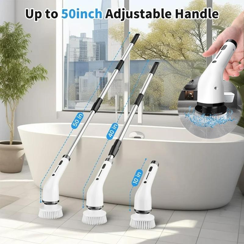 Cordless Electric Spin Scrubber with 9 Brush Heads